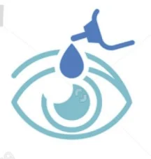 Eye icon with eye drops being applied
