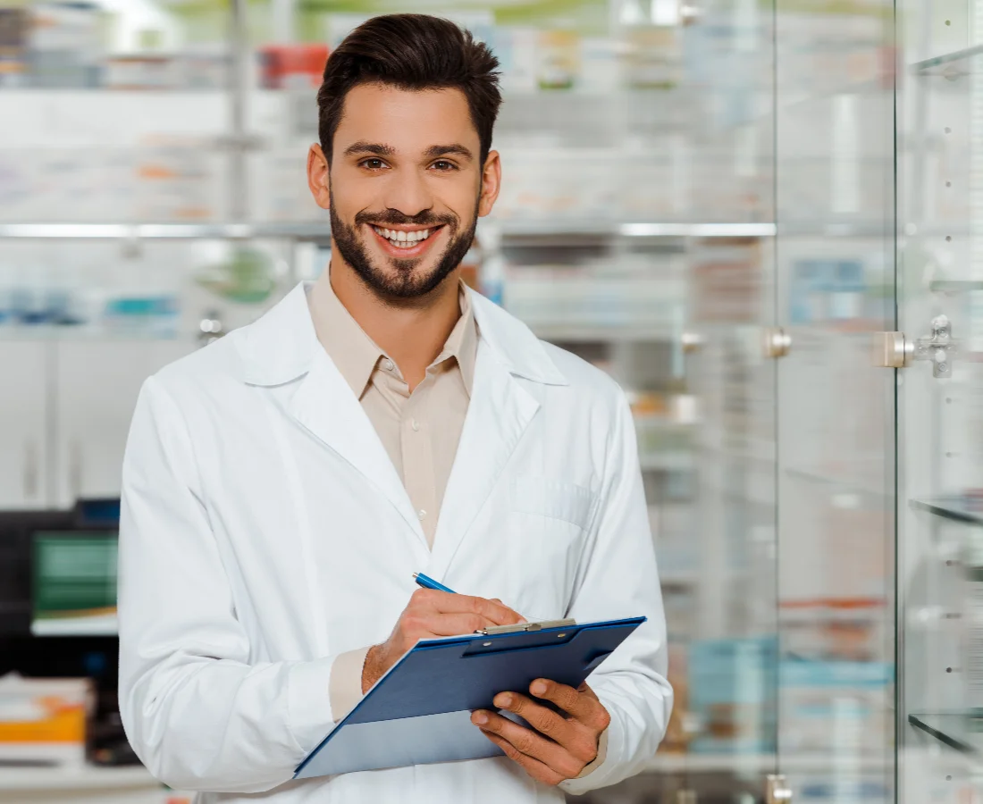 happy pharmacist